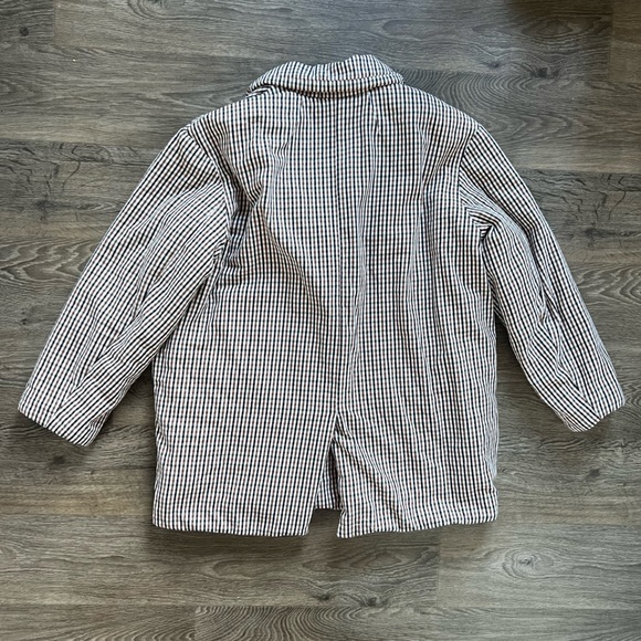 Madewell Padded Jacket in Plaid Brown Tan White Double Breasted Women's size XL - Picture 6 of 11